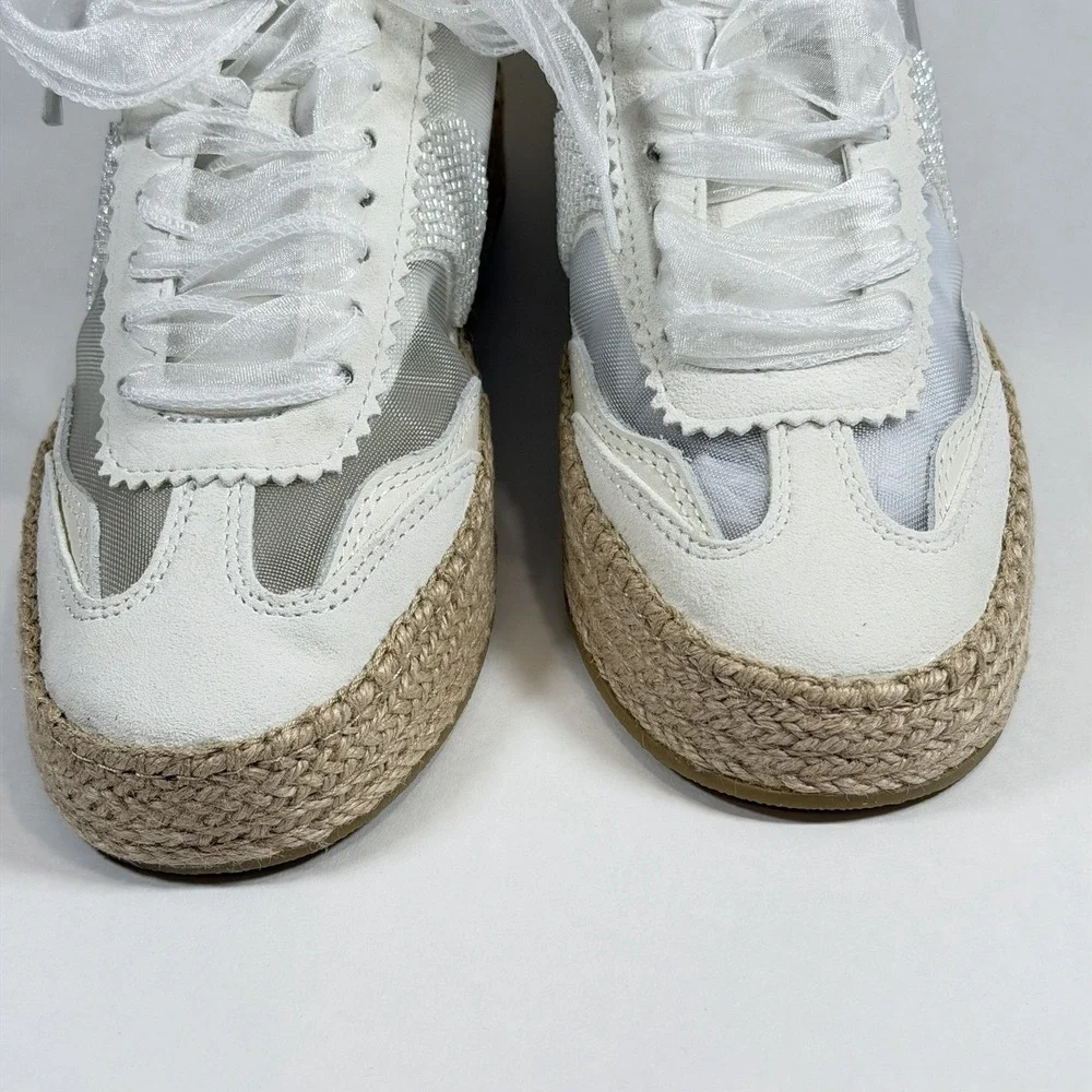 New Dolce Vita Size-9.5 Womens Notice Espadrille Sneaker in White‎ Mesh